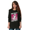 thumbnail image 3 of Detect Protect Breast Cancer Aware Women Plus Size Long Sleeve Graphic Tee Brisco Brands 3X, 3 of 5