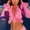 Pink, variant on Winter Coats for Women Long Sleeves Faux Furry Sexy Cropped Jacket Party Trendy Fall White Jacket,S