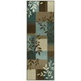 thumbnail image 2 of (2 pack) Mainstays Traditional Leaf Block Blue Brown Indoor Hallway Runner Rug, 1'8"x5', 2 of 10