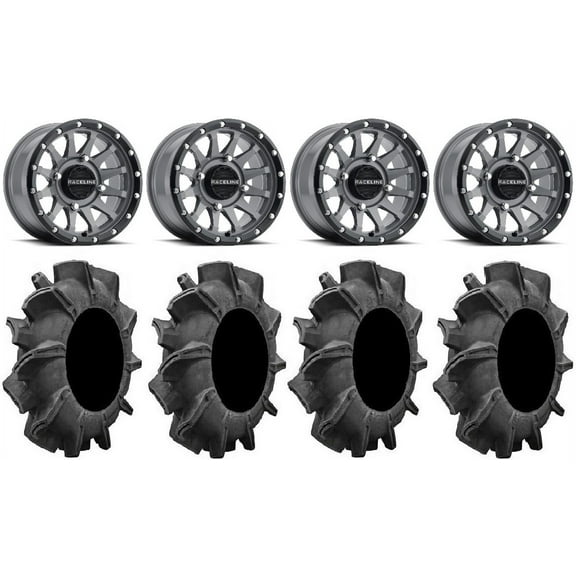 Raceline Trophy 14" Grey Wheels 29.5" Assassinator Tires Polaris RZR XP 1000 / PRO XP / Ranger XP 900/1000