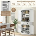 thumbnail image 5 of Gymax 72'' Kitchen Pantry Storage Cabinet Tall Freestanding Cupboard w/ 4 Doors Large Drawer White, 5 of 8