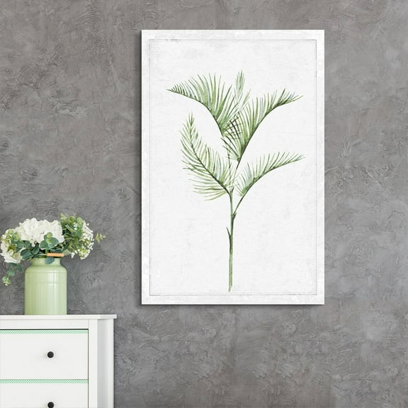 wall26 - Canvas Wall Art - Hand Drawn Green Slim Tree Leaf Series 1 Artwork - Giclee Print Gallery Wrap Modern Home Art Ready to Hang - 16x24 inches