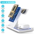 thumbnail image 5 of Cshidworld Wireless Charger, 3 in 1 Fast Wireless Charging Station Compatible with iPhone 16/15/14/13/12/11 Pro Max/XS, Apple Watch 10/9/8/7/6/5/4, AirPods 4/3/2, Samsung Galaxy(with Adapter), 5 of 9