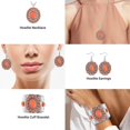 thumbnail image 5 of Howlite Jewelry Sets for Women - Turquoise Inspired Western Cowgirl Accessories - Statement Boho Necklace Earrings & Cuff Bracelet Set Beach Necklaces Costume Jewelry Orange Christmas Gifts, 5 of 6