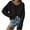 Black, variant on Fesfesfes Women Sweaters Hedging V-Neck Loose Solid Color Temperament Long Sleeve Strapless Knitting Tops Sweater Clothes Sale