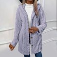 thumbnail image 5 of Wiyuqeen Womens Fleece Jacket Hooded Winter Warm Open Front Long Sleeve Sherpa Jacket Coat Solid Fuzzy Outerwear with Hood, 5 of 10
