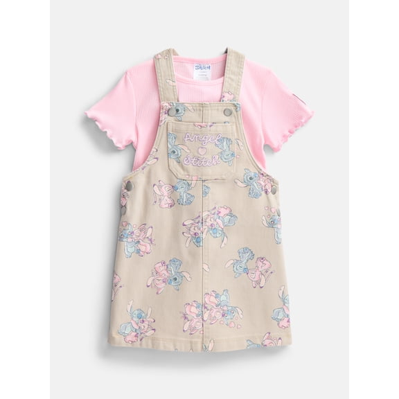 Stitch Toddler Girls Short Sleeve Tee and Cotton Skirtall Set, 2 Piece, Sizes 12M-5T