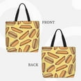 thumbnail image 3 of Naloa Hot Dogs Tote Bag for Women, Foldable Tote Bag With Zipper, Large Shoulder Bag, Top Handle Handbag for Travel, Work, Shopping, 3 of 9