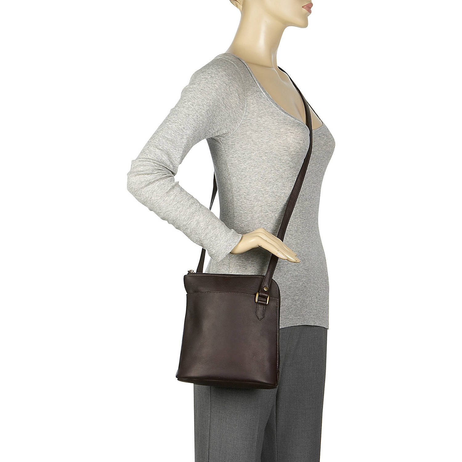 Le Donne Leather L-Zip Crossbody Shoulder Bag LD-808 - image 4 of 4