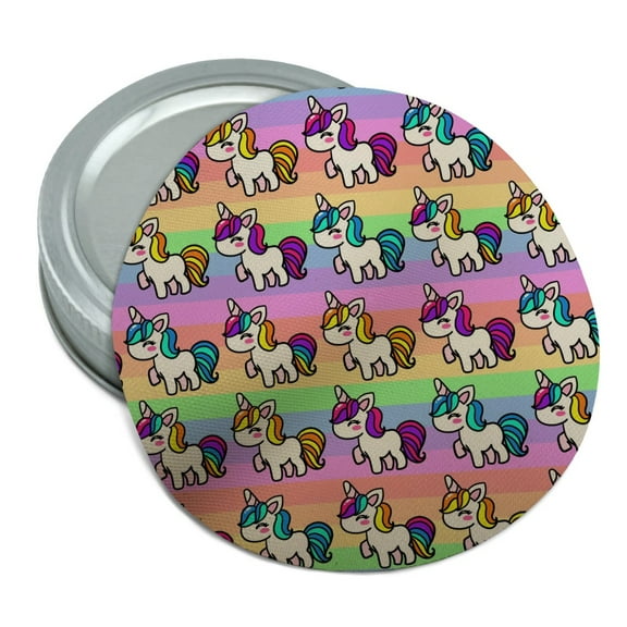 Cute Kawaii Unicorns Pattern Round Rubber Non-Slip Jar Gripper Lid Opener
