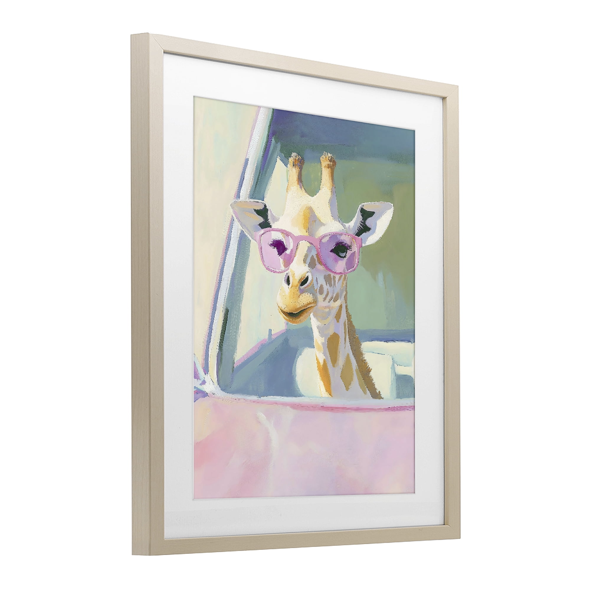 Stupell Industries Giraffe Car Ride Birch Framed Print Under Glass, design by The Prints Vibe