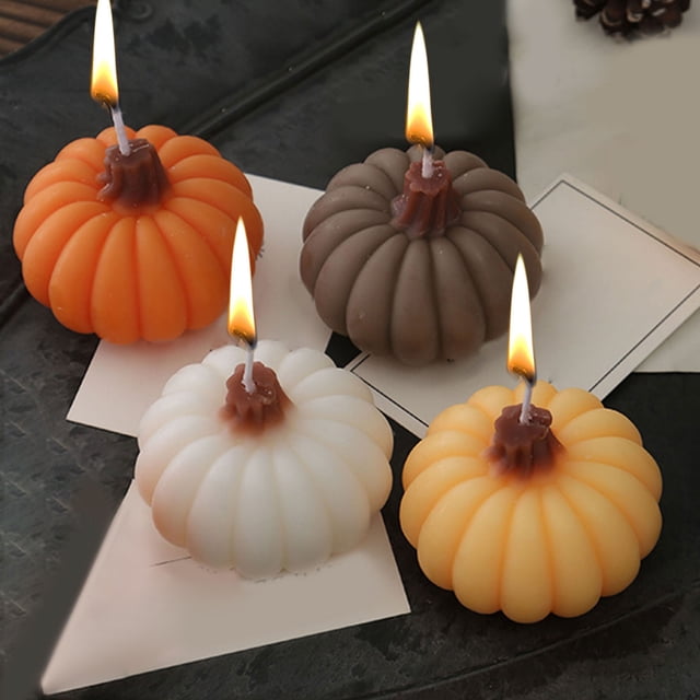 Vela Aromática de Calabaza de Halloween, Hecha a Mano | Cera de Café | 7 X 6,5 Cm | 120 G | Vela de Aromaterapia para Ambientar