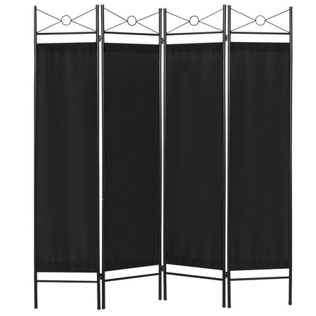 - Best Choice Products 6ft 4-Panel Folding Privacy Screen Room Divider Decoration Accent for Bedroom, Living Room, Office w/ Steel Frame - Black