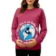 thumbnail image 2 of RKSTN Women's Maternity Crewneck Sweatshirts Plus Size Pregnancy Graphic Print Long Sleeve T Shirts Pullover Hoodless Sweatshirts Tops Womens Casual Oversized Round Neck Comfy Funny Printed Shirts, 2 of 7