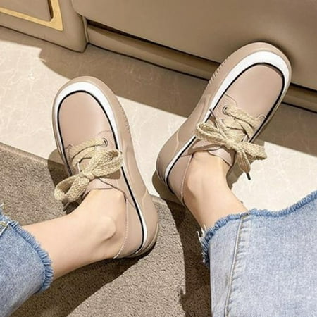 

Cathalem Comfort Shoes for Women Casual Thick Soled Lace Up Shoes Women s Leather Sports Shoes Women Casual Shoe Combo Offer A 7