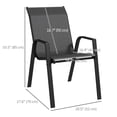 thumbnail image 2 of Grey 4-Piece Outdoor Dining Chair Set - Stackable Rattan Patio Chairs for Balcony, Garden & Porch - Steel Frame - 330lb Capacity, 2 of 7