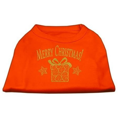 Mirage Pet Products 51-132 SMOR Golden Christmas Present Dog Shirt Orange Sm -
