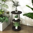 thumbnail image 5 of Manxile Small Round Side Table, 3-Tier Waist Circular End Table with Storage Shelf, Compact Tea Sofa Side Table Small Spaces, Round Corner Coffee Table for Living Room Bedroom,Black Brown, 5 of 6