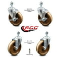 thumbnail image 2 of 5 Inch High Temp Phenolic Wheel Swivel ½ Inch Threaded Stem Caster Set 2 Brakes, 2 of 2