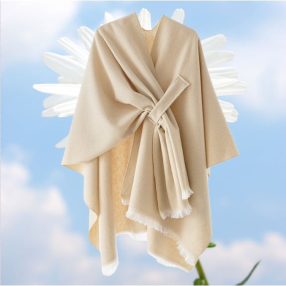 Women's Elegant Shawl Wraps Open Front Cardigan Solid Color Shawls for Fall Winter Warm Outerwear Shawl Accessory for Parties, Weddings, Travel