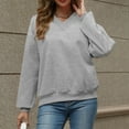 thumbnail image 6 of Jalioing V Neck Sweatshirts for Women Loose Basic Long Sleeve Pullover Tops Solid Color Fall Winter Casual Shirts, 6 of 8