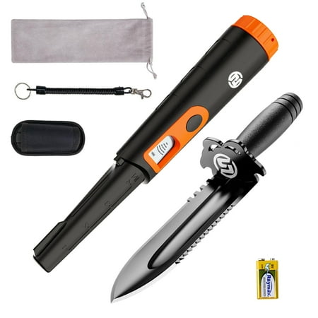 

Metal Detector Pinpointer for Adults & Kids Fully Waterproof 360°Detection Handheld Pin Pointer Wand & Metal Detector Shovel - Heavy Duty Double Serrated Edge Digger Trowel - Garden Di