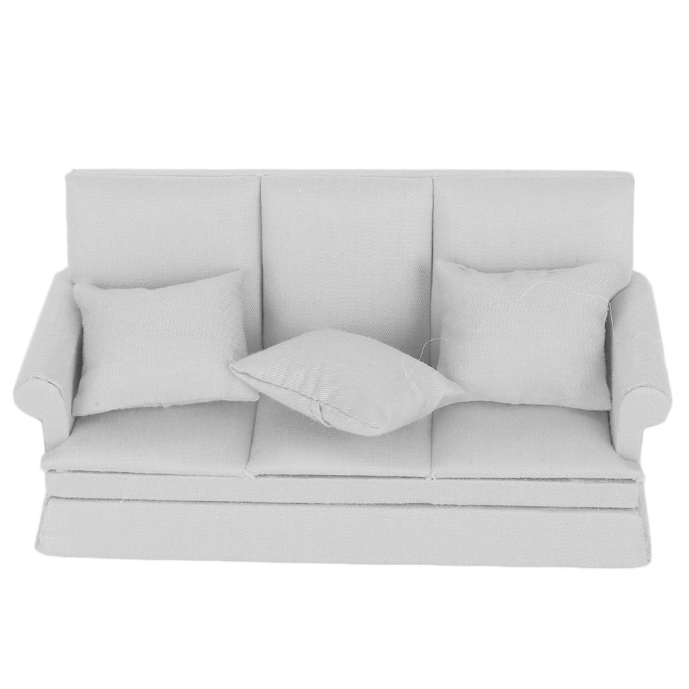 1/12 Dollhouse Model Furniture Double Single Sofa Love Seat End Table Gray 