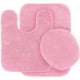 thumbnail image 1 of Juego de 3 alfombrillas de baño: franela de chenilla peluda de 48 x 76 cm, alfombrilla de contorno de 48 x 48 cm y tapa de inodoro de 48 x 48 cm con reverso de goma antideslizante, color rosa n.° 6, 1 of 3