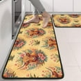 thumbnail image 2 of Kitchen Rugs Sets Of 2,Yellow Highland Cow Flower Pattern Anti Fatigue Kitchen Mat Rugs Non Slip Washable,Decorative Kitchen Floor Mats for Kitchen,Sink,Laundry,17"x47"+17"x47", 2 of 5