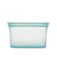 thumbnail image 2 of Bolsas reutilizables para almacenar alimentos, con cierre de cremallera, tamaño mediano, silicona, color verde azulado, 2 of 9