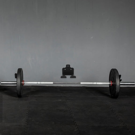 Hemoton Barbell Wall Mount Barbell Storage Rack Easy To Install Garage Gym Bar Wall Rack Garage Equipments Organizer Weight Rack