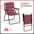 thumbnail image 3 of Gymax Set of 4 Patio Folding Web Chair Set Portable Beach Camping Chair Red, 3 of 9