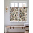 thumbnail image 2 of Paisley Flower Bathroom Window Curtain, Spring Watercolor Vintage Floral Leaf Plant Light Filtering Coffee Kitchen Curtains, Bedroom Living Room Curtains 2 Panel 84"x45", 2 of 6