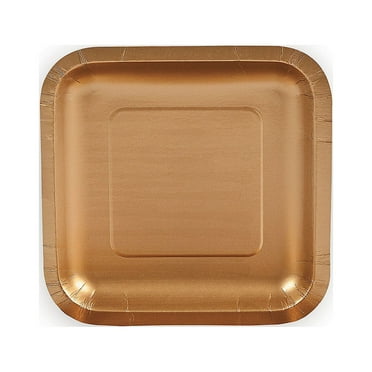 Metallic Gold Square Paper Dessert Plates - 24 Ct.