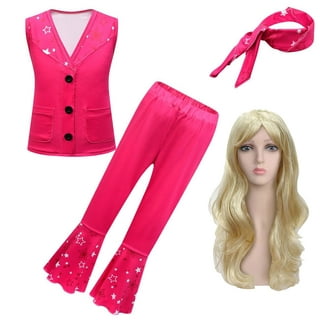 SUEE Pink Cowgirl Outfit for Girls 70s 80s Hippie Disco Halloween Movie  Doll Costume, 3-10Y