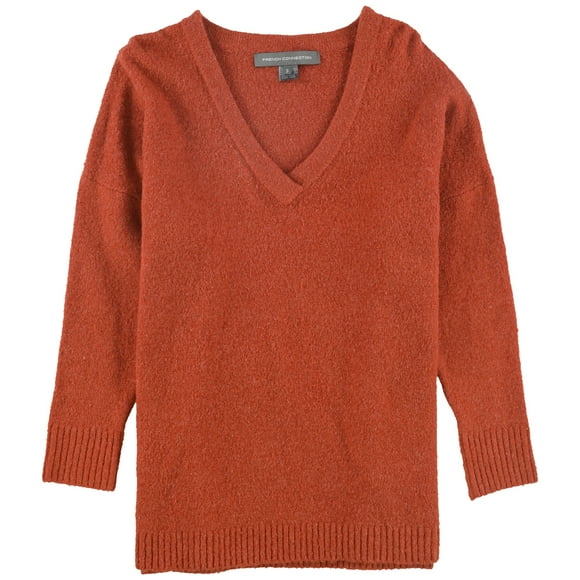 French Connection Womens Flossy Pullover Sweater, Orange, Small