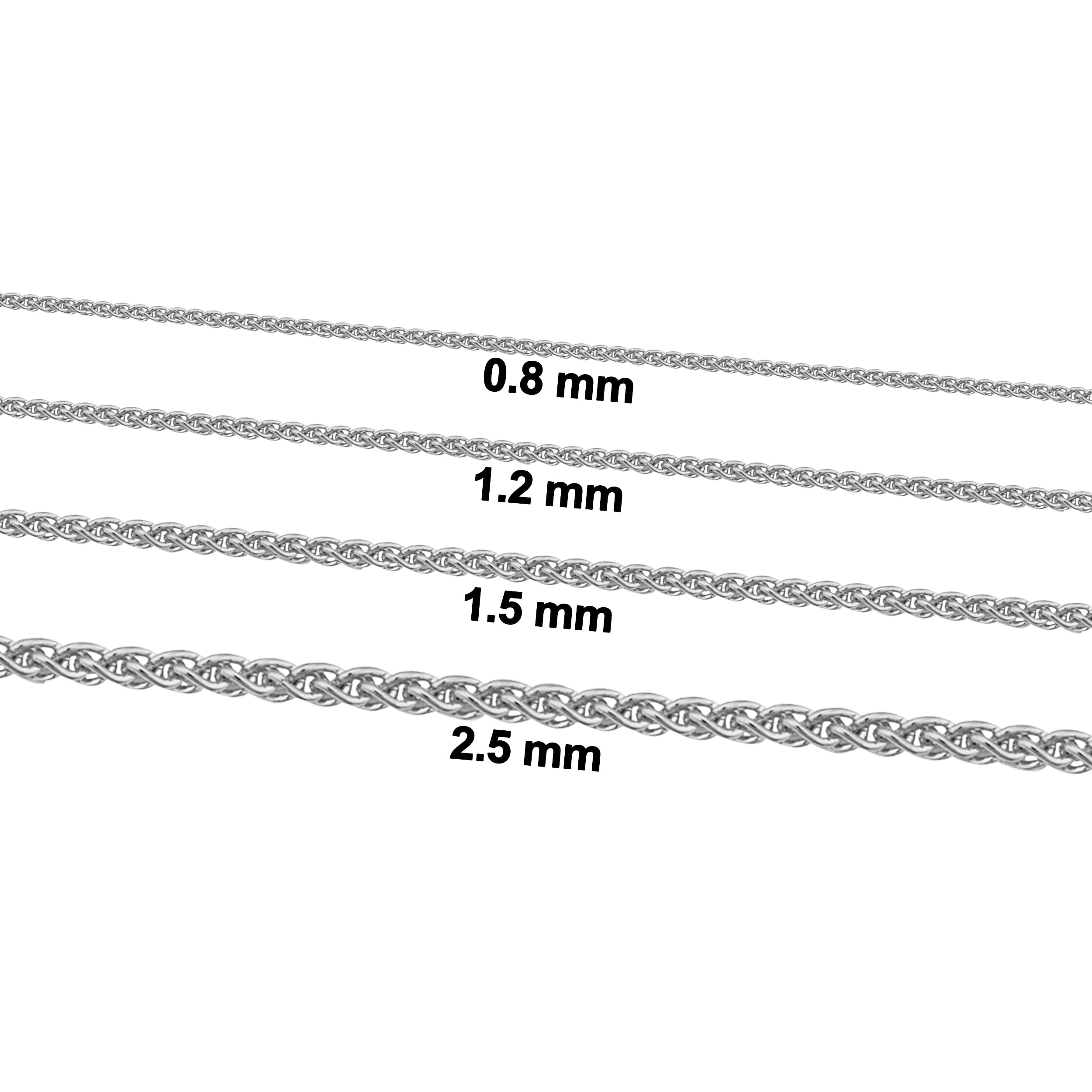 KoolJewelry 14k White Gold Filled Round Wheat Chain Pendant Necklace (0.8 mm, 30 inch)
