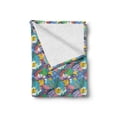 thumbnail image 2 of Woodland Soft Flannel Fleece Blanket, Doodle Flora Lily Ladybug Butterfly Jungle Leaves Plants Children Nursery Theme, Cozy Plush for Indoor and Outdoor Use, 60" x 80", Multicolour, by Ambesonne, 2 of 6