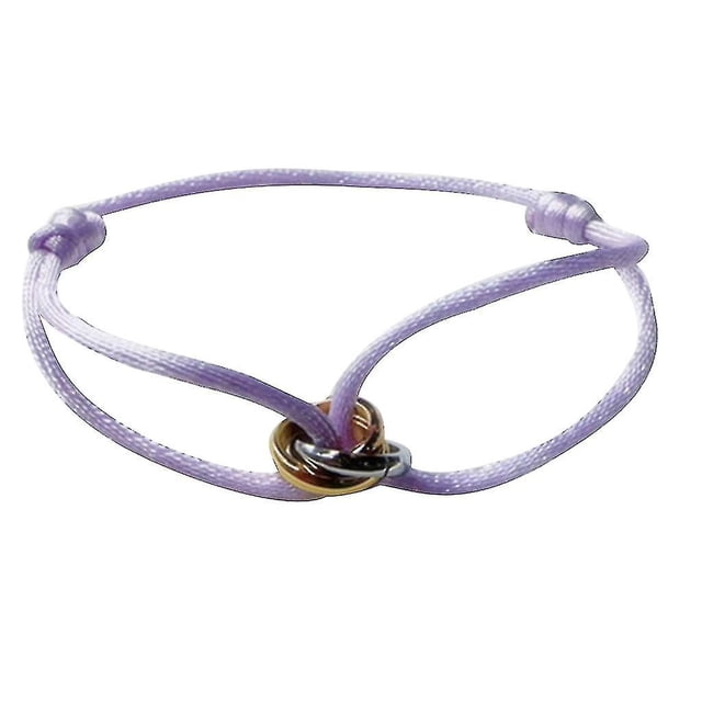 Anillos con hebilla de metal, pulsera de cuerda trenzada, joyería, pulseras ajustables para parejas