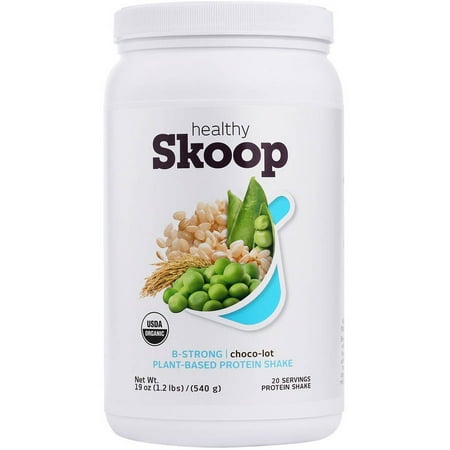 Healthy Skoop Organic B-Strong Choco-lot Plant-Based Protein Shake Mix, 19 oz