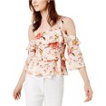 thumbnail image 1 of Rachel Zoe Blusa con hombros descubiertos y volantes florales para mujer, multicolor, 10, 1 of 1