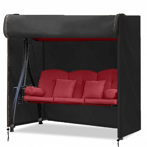 Black 87'' (L) x 49''(W) x 67''(H) 3 Seater Outdoor Patio Swing Cover