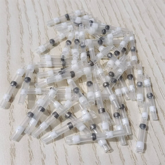 100PCS 26-24 AWG Solder Seal Sleeve Heat Shrink Butt Wire Connectors Terminals
