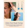 thumbnail image 5 of Suplight 925 Sterling Silver Birthstone Earrings for Women December Blue Topaz Zircon Infinity Heart Interlocking Dangle Drop Earrings Jewelry Gifts for Granddaughter Christmas, 5 of 8