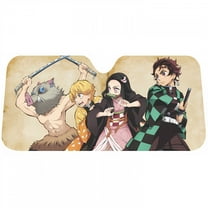 Demon Slayer Characters Accordion Sunshade for Car Windshield | 64 x 32 Inches