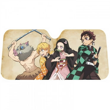Demon Slayer Characters Accordion Sunshade for Car Windshield | 64 x 32 Inches