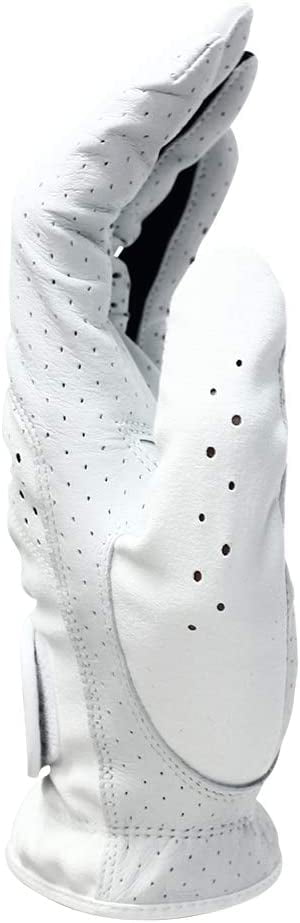 Majek Golf Mens Pro Tour White Cabretta Leather Golf Gloves Comfort Fit Breathable Ventilation for Maximum Feel - 6 Pack (XX Large, Wears on Left Hand)