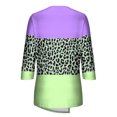 thumbnail image 5 of Qertyioot Femmes Mode Été Décontracté Imprimé Col Rond T-shirt Ample Hauts Blouse Chandail, 5 of 5