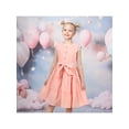 thumbnail image 2 of Sunny Fashion Girls Dress Lemonade Pink Polka Dot Lace Cap Sleeve Bow Summer Lovely 8 Years, 2 of 8