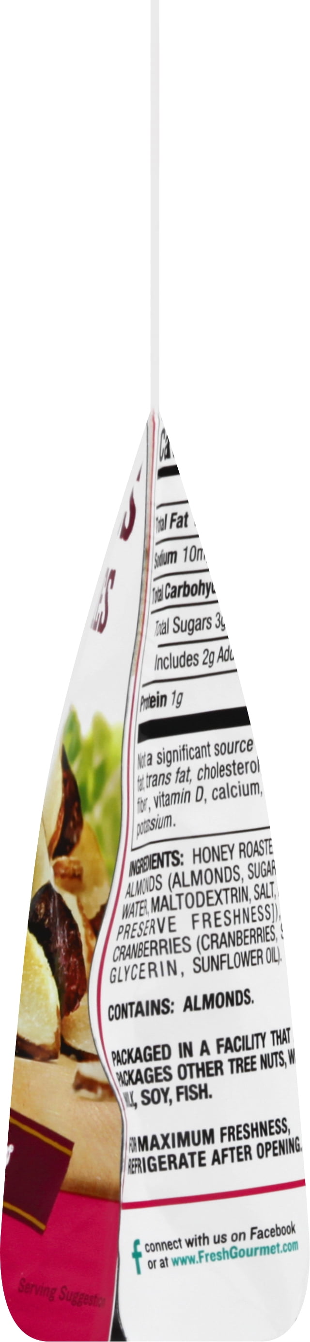 Fresh Gourmet Sliced Honey Roasted Almonds with Cranberries, 3.5 oz (6-Pack)